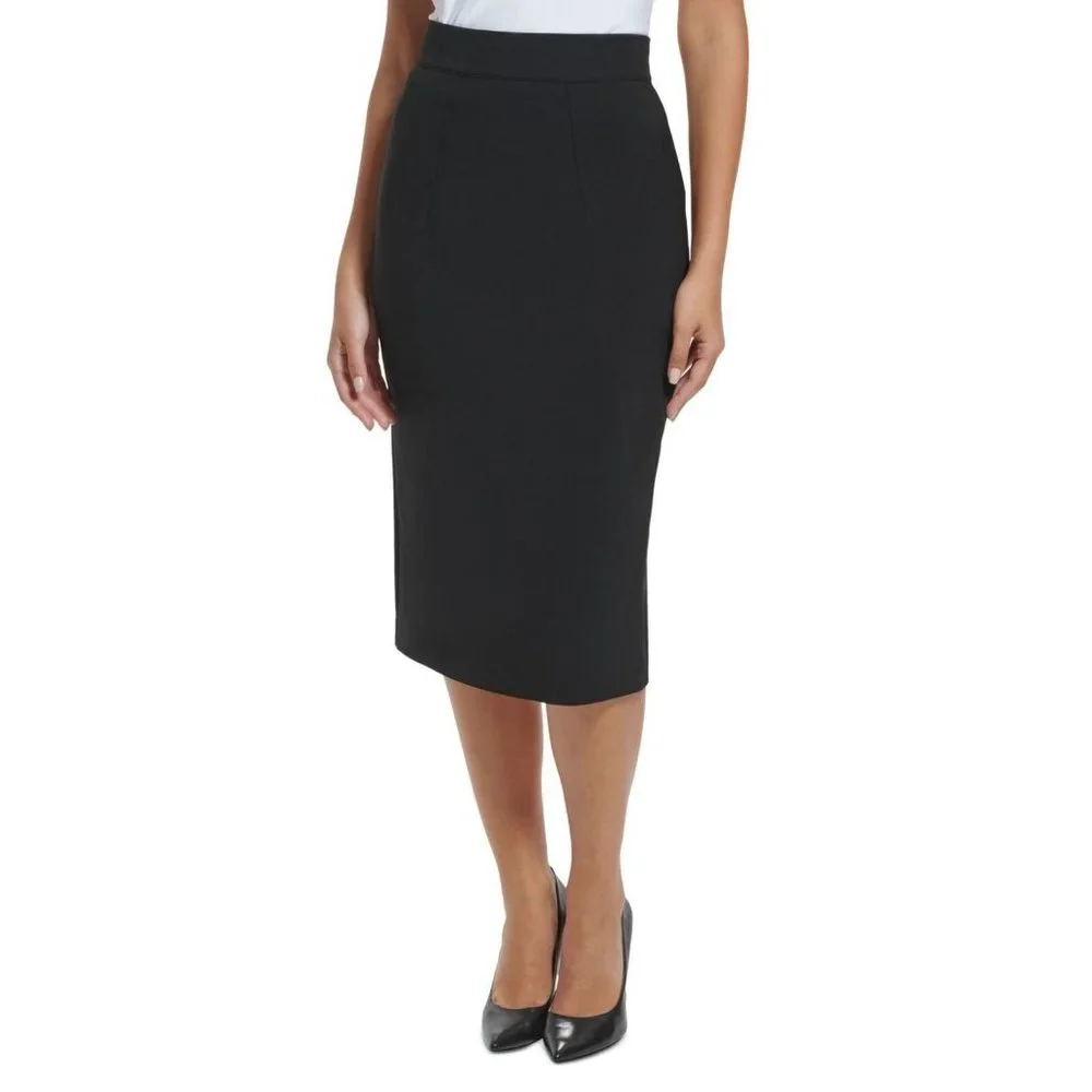 NWT Tommy Hilfiger Women's Midi Pencil Skirt H2NSA342 0 Black - Picture 1 of 5